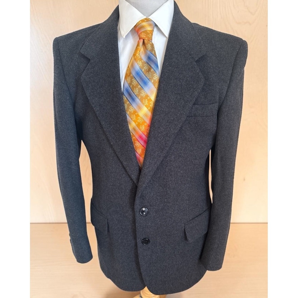 Vintage Christian Aujard Paris-New York Gray Blazer Cashmere Blend Sz 40R Jacket